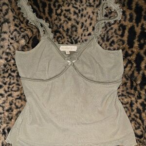 Madden Girl Lace Trim Camisole in Green